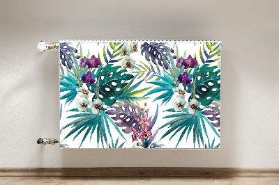 Decorative radiator cover Tropical leaves