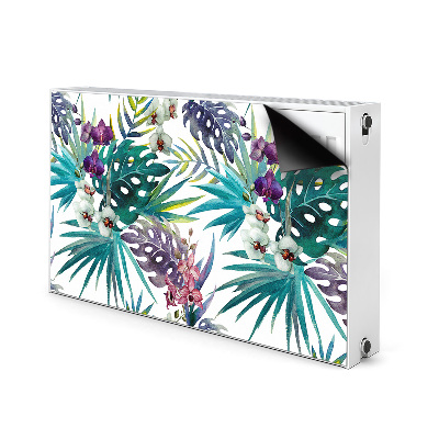 Decorative radiator cover Tropical leaves