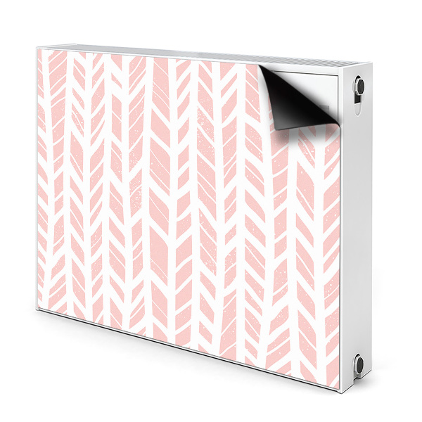 Magnetic radiator mat Pink herringbone