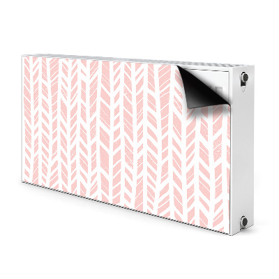 Magnetic radiator mat Pink herringbone