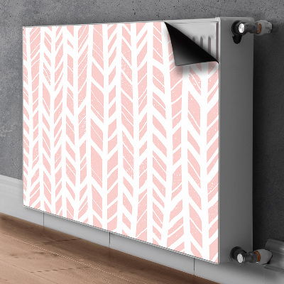 Magnetic radiator mat Pink herringbone