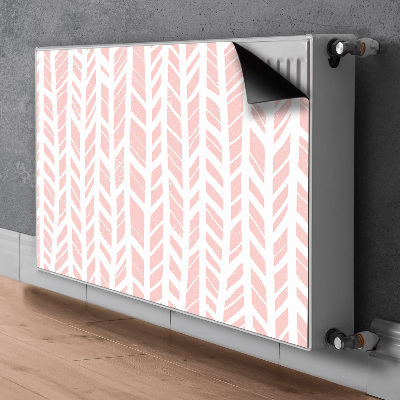 Magnetic radiator mat Pink herringbone