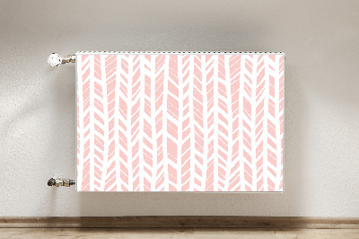 Magnetic radiator mat Pink herringbone