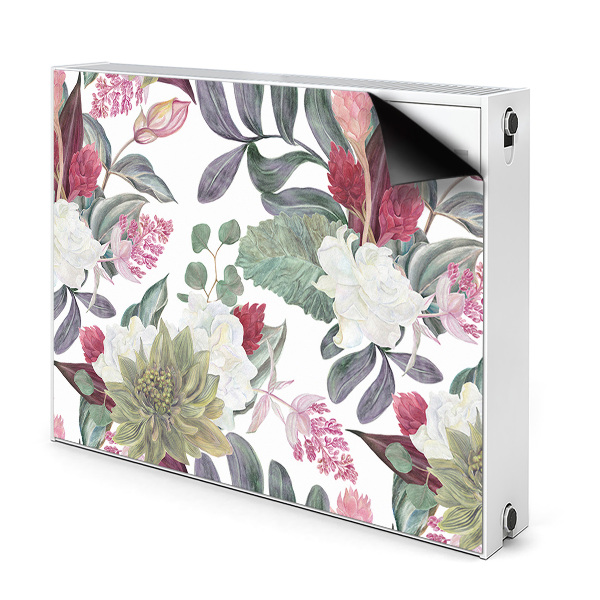 Decorative radiator cover Colorful flowers