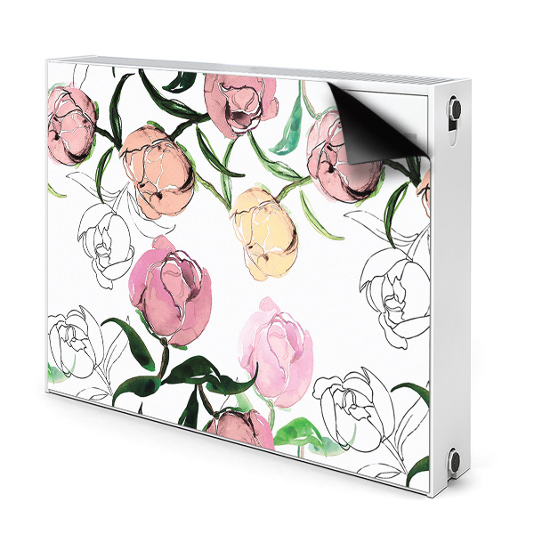 Decorative radiator mat Peonies