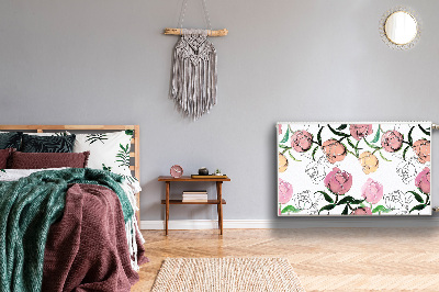 Decorative radiator mat Peonies