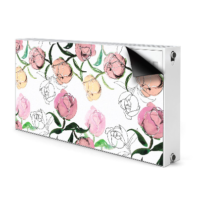 Decorative radiator mat Peonies