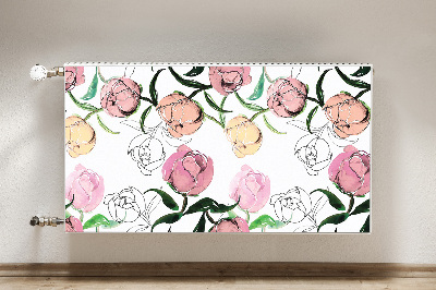 Decorative radiator mat Peonies