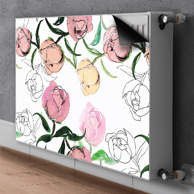 Decorative radiator mat Peonies