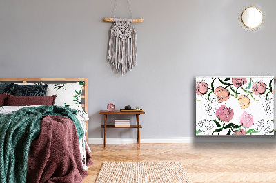 Decorative radiator mat Peonies