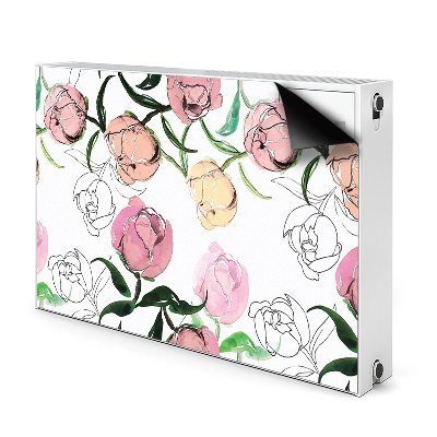 Decorative radiator mat Peonies