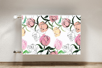 Decorative radiator mat Peonies