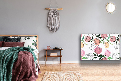 Decorative radiator mat Peonies