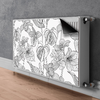 Printed radiator mat Contours flowers