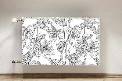 Printed radiator mat Contours flowers