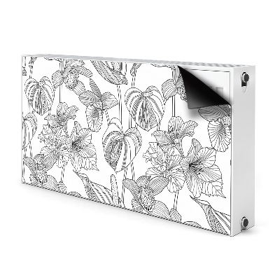 Printed radiator mat Contours flowers