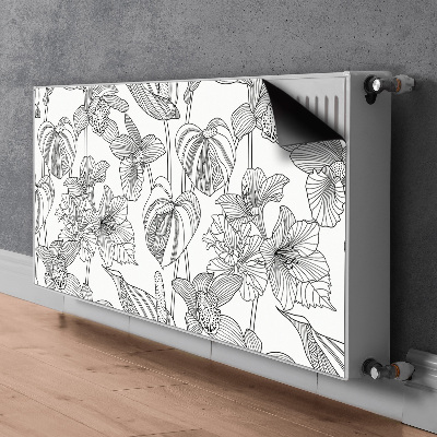 Printed radiator mat Contours flowers