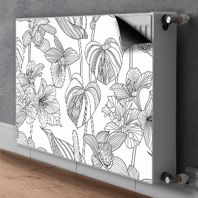 Printed radiator mat Contours flowers