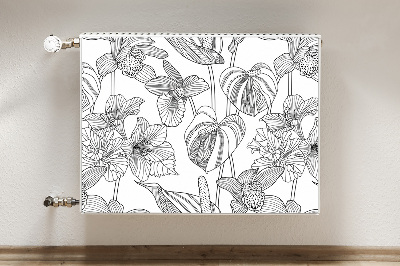 Printed radiator mat Contours flowers