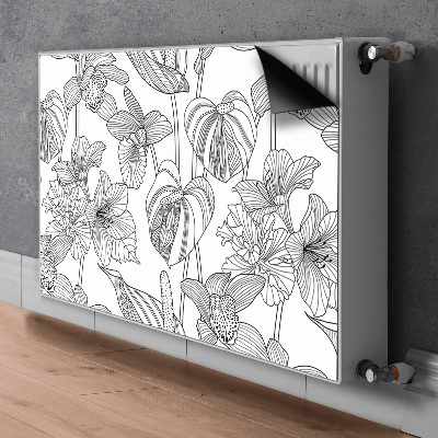 Printed radiator mat Contours flowers