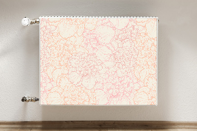 Decorative radiator mat Pink peonies