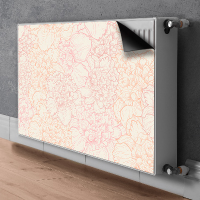 Decorative radiator mat Pink peonies