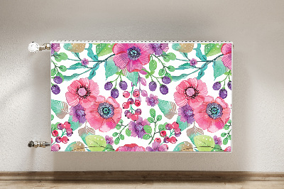 Printed radiator mat Flowers and berries