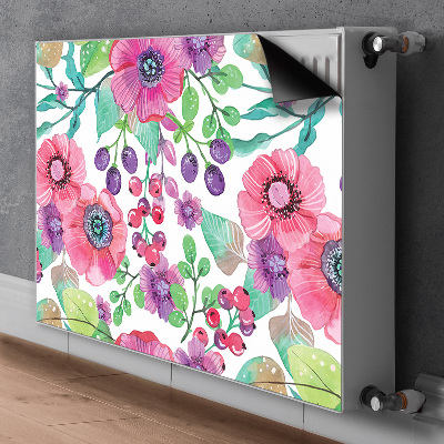 Printed radiator mat Flowers and berries