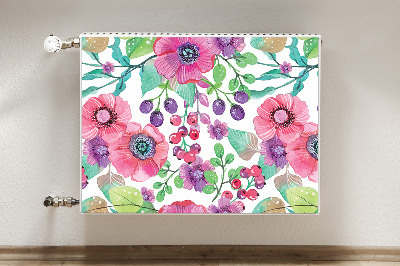 Printed radiator mat Flowers and berries