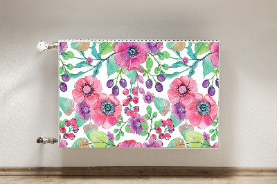 Printed radiator mat Flowers and berries