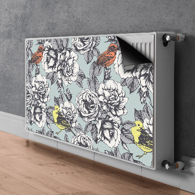 Magnetic radiator mat Roses and birds