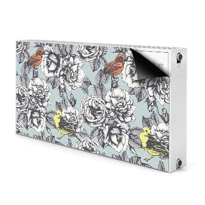 Magnetic radiator mat Roses and birds