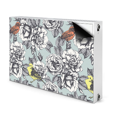 Magnetic radiator mat Roses and birds