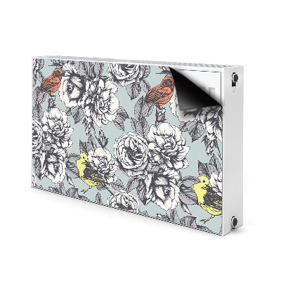 Magnetic radiator mat Roses and birds