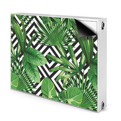 Decorative radiator cover Tropical leaves