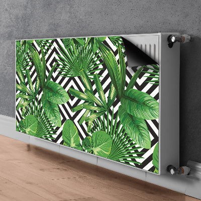 Decorative radiator cover Tropical leaves