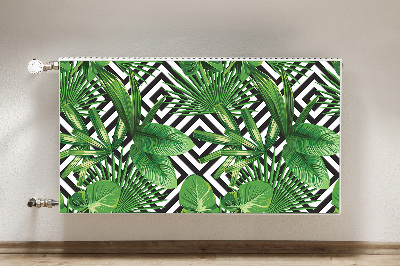 Decorative radiator cover Tropical leaves