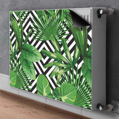 Decorative radiator cover Tropical leaves