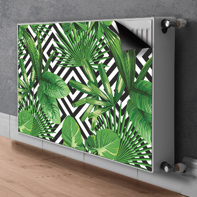 Decorative radiator cover Tropical leaves