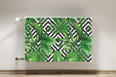 Decorative radiator cover Tropical leaves