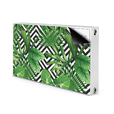 Decorative radiator cover Tropical leaves