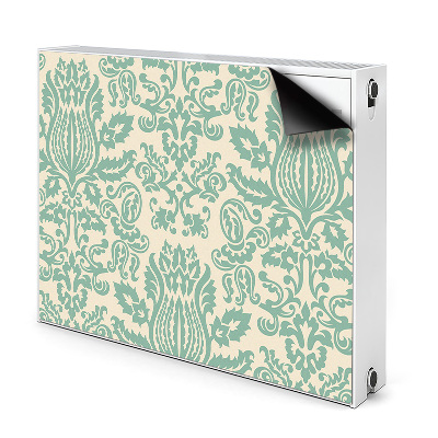 Magnetic radiator mat Green damask