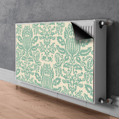 Magnetic radiator mat Green damask