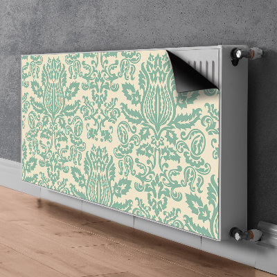 Magnetic radiator mat Green damask