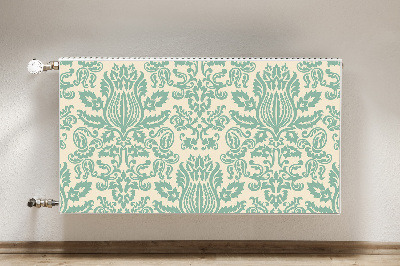 Magnetic radiator mat Green damask