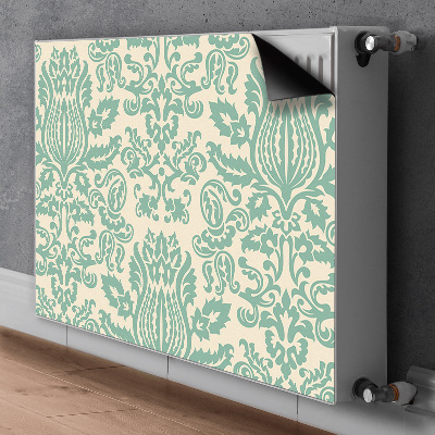 Magnetic radiator mat Green damask