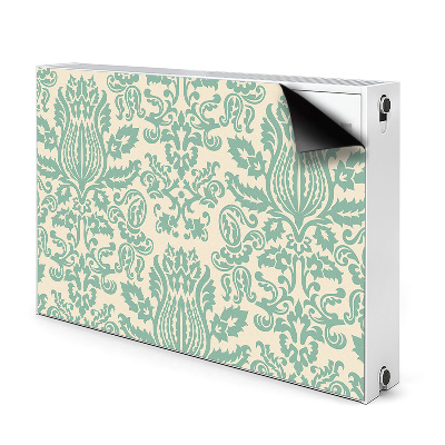 Magnetic radiator mat Green damask