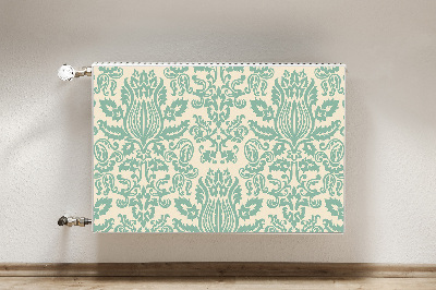 Magnetic radiator mat Green damask