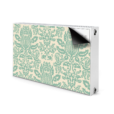 Magnetic radiator mat Green damask