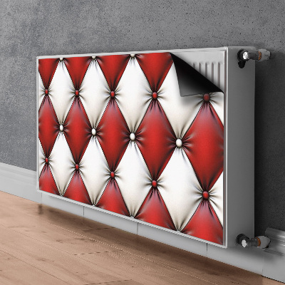 Radiator cover White and red pik pattern